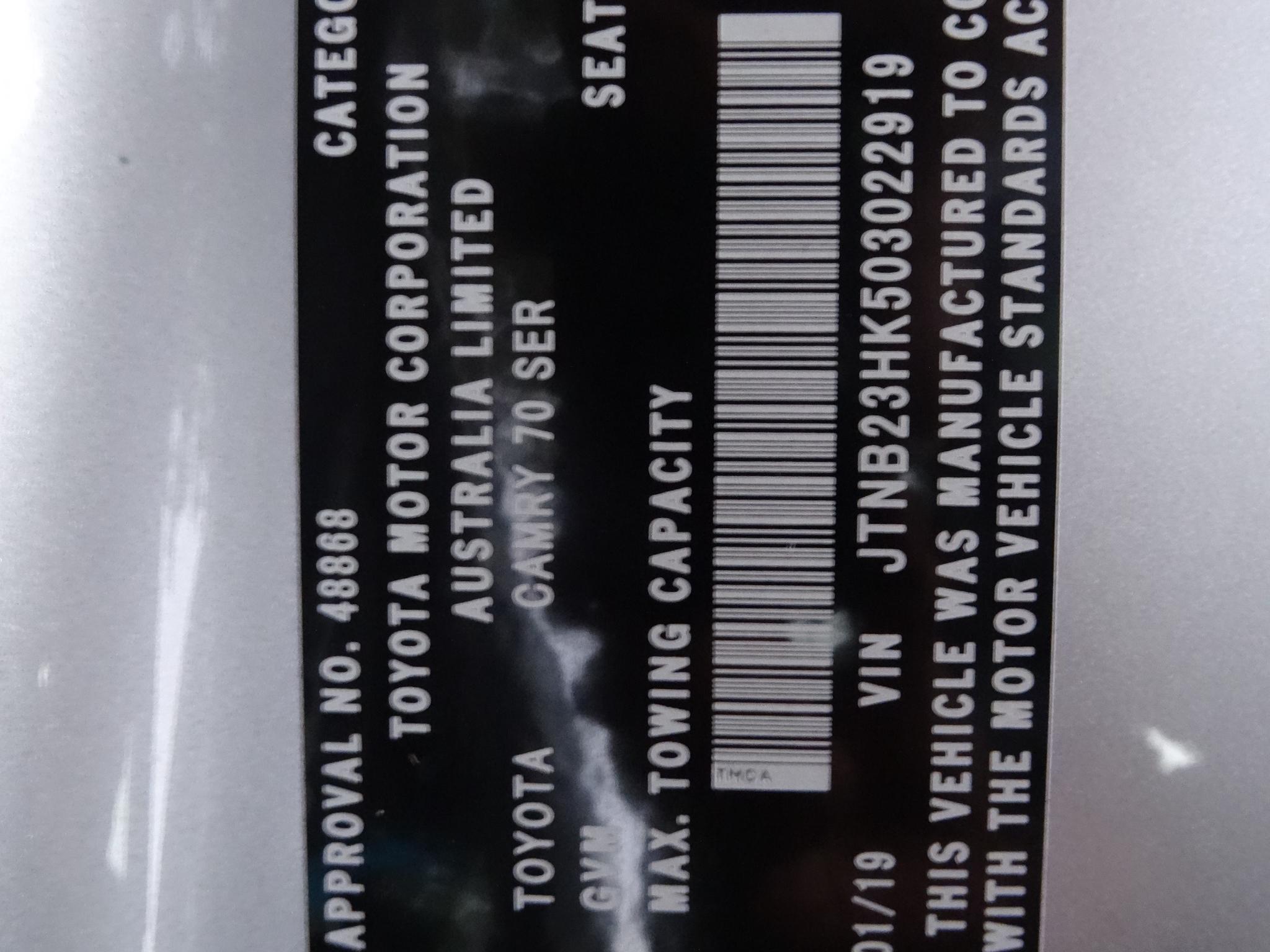 TOYOTA CAMRY AXVH71R SL HYBRID 2.5 LTR CVT SEDAN